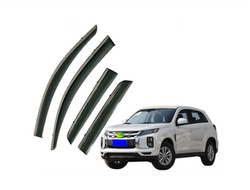 Дефлекторы окон (ветровики) Mitsubishi Outlander Sport / ASX 2013 з нержавіючої чорної сталі (HAWK) 00-00017044 фото