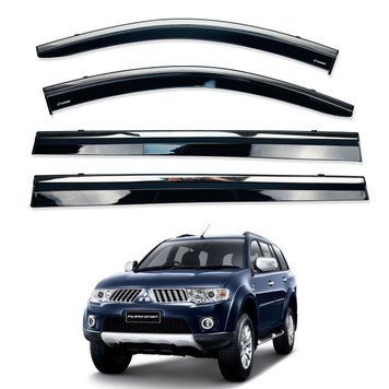 Д/в Mitsubishi Pajero Sport 2008-2015 нерж. з хром полоскою (HAWK) 00-00014202 фото