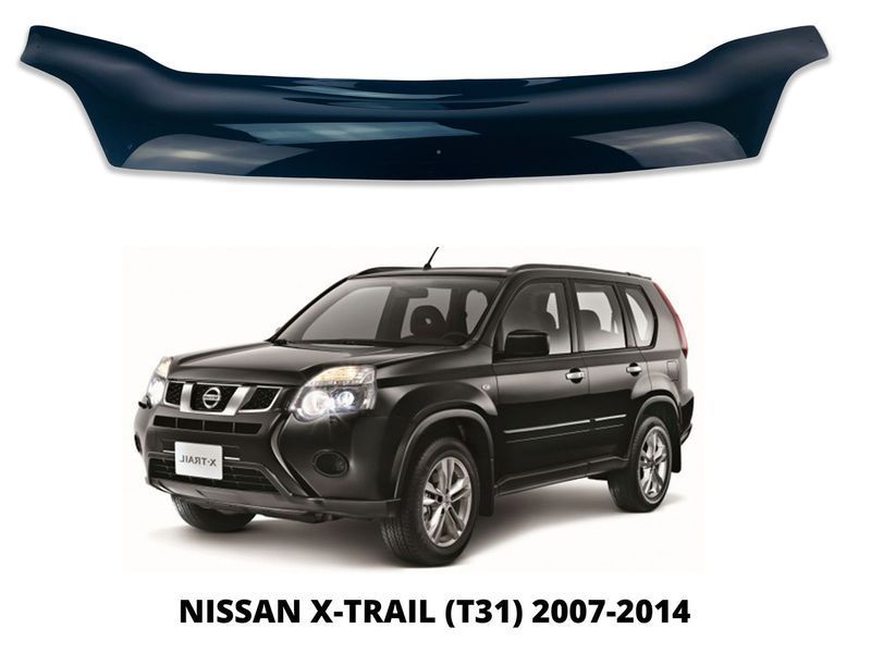 Дефлектор капота (мухобійка) Nissan X-Trail (T31) 2007-2014 (Defl) довга 00-00014504 фото