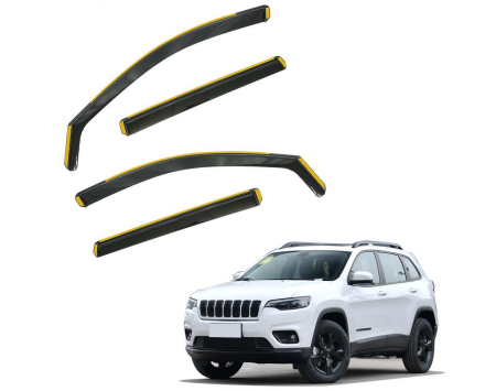 Дефлектори вікон (вітровики) Jeep Cherokee 2013-2023 вставні (HAWK) 00-00017033 фото