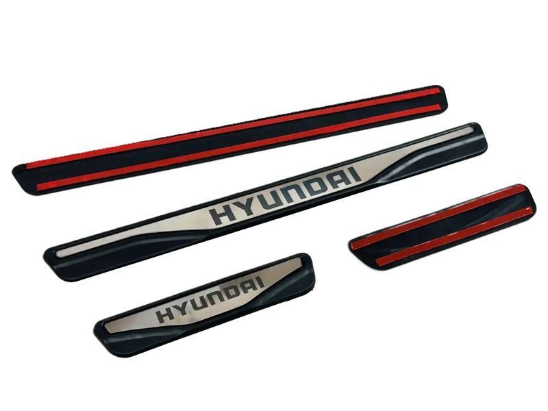 Накладки на пороги Hyundai хром-пласт 00-00016004 фото