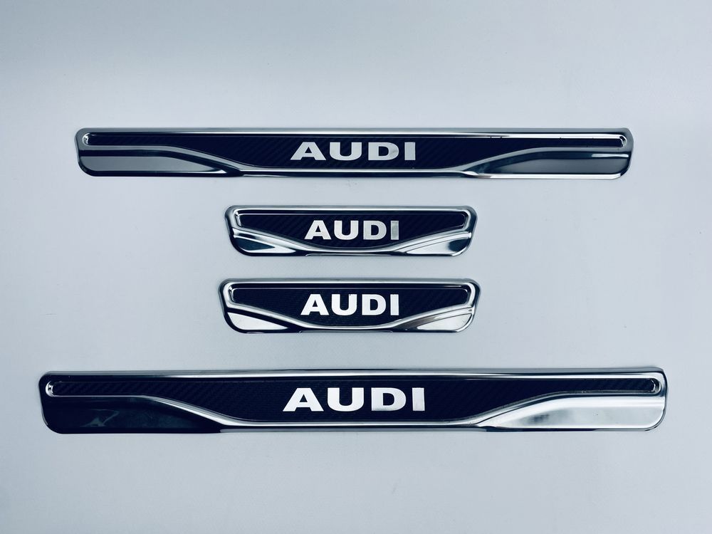 Накладки на пороги AUDI 4шт (Y-2 хром-карбон) (TAN24) 00-00014086 фото
