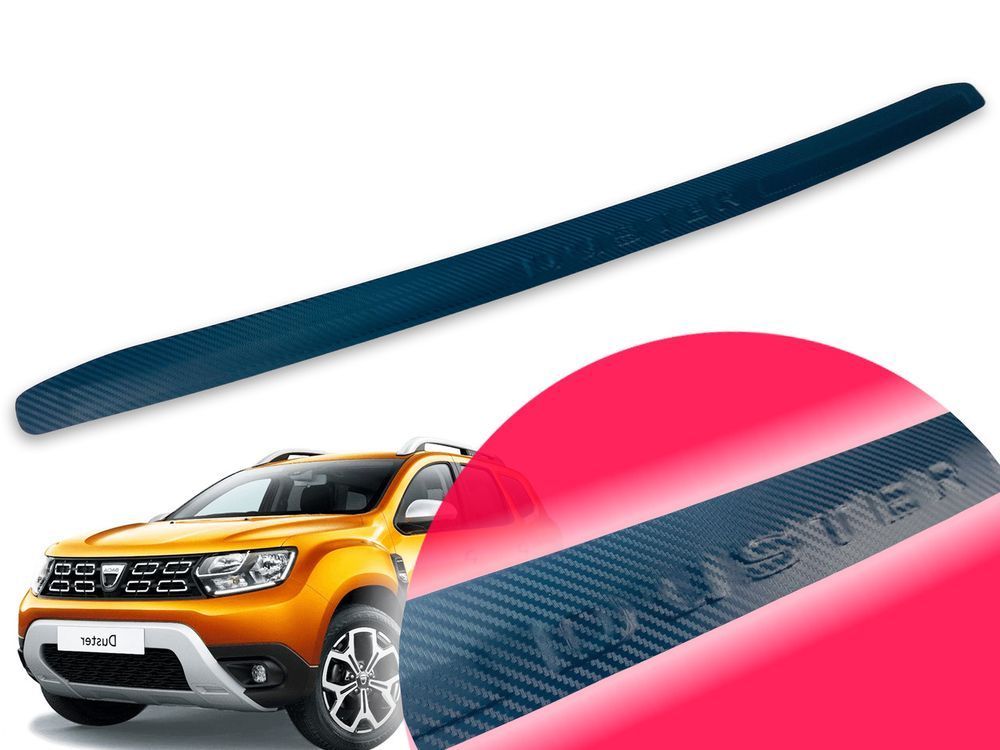 Хром накладки Dacia Renault Duster 2018+ на зад.бамп. (TAN24) Зад.Бамп. № 4. "Карбон" 00-00011370 фото