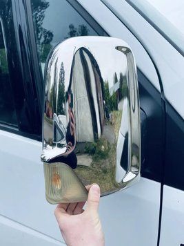 Хромированные накладки на зеркала Mercedes Sprinter 906 2006-2017/ Crafter 2007-2018 - (TAN24) 00-00010238 фото