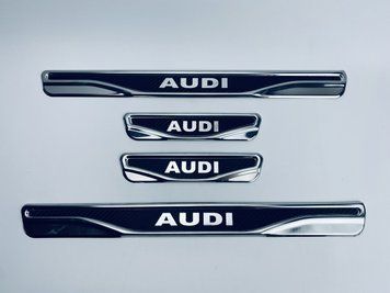 Накладки на пороги AUDI 4шт (Y-2 хром-карбон) (TAN24) 00-00014086 фото