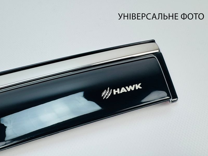 Д/в Renault Duster I 2010-2018 нерж. з хром полоскою (HAWK) 00-00014161 фото
