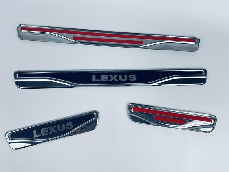 Накладки на пороги Lexus 4шт (Y-2 хром-карбон) (TAN24) 00-00014088 фото