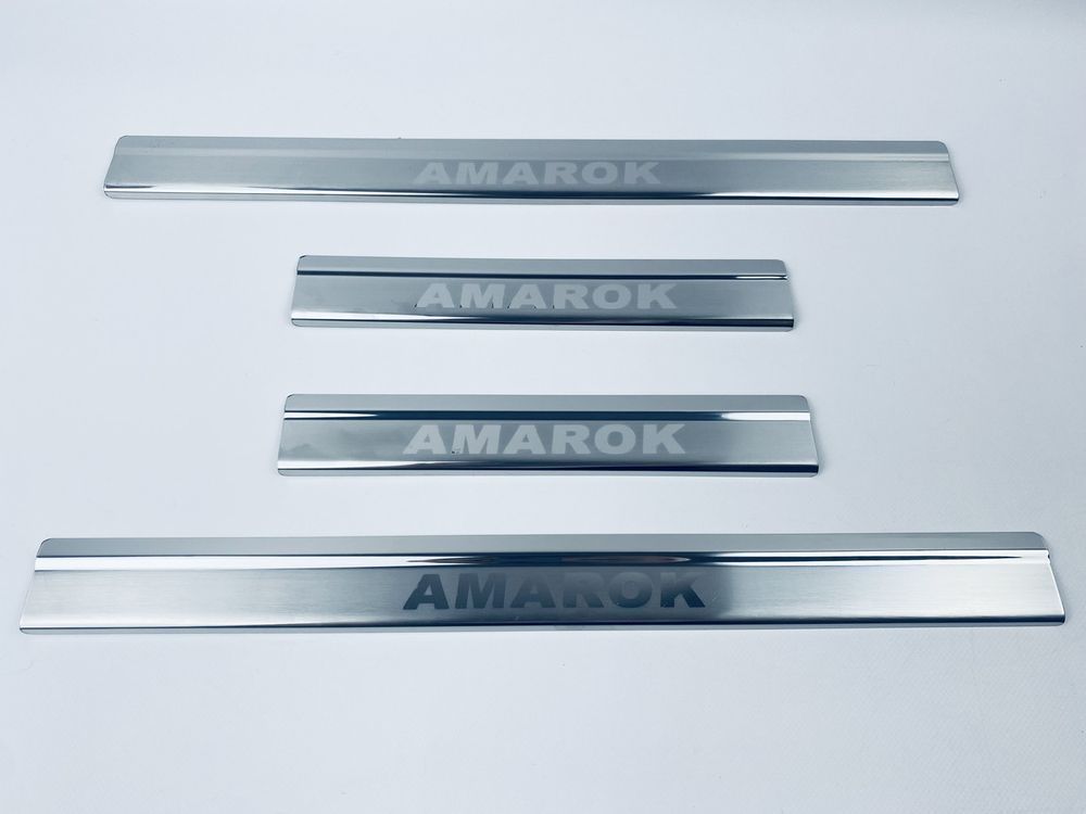 Накладки на пороги Volkswagen Amarok 2010+ 4шт (TAN24) Хром-нерж 00-00011257 фото