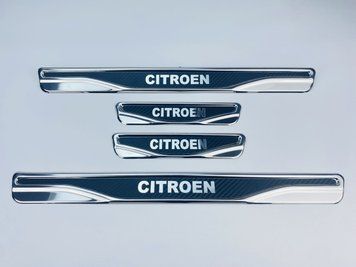 Накладки на пороги Citroen 4шт (Y-2 хром-карбон) (TAN24) 00-00014090 фото
