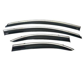 Дефлекторы окон (ветровики) Mitsubishi Lancer 2003- Silver Ss (HAWK) 00-00017109 фото