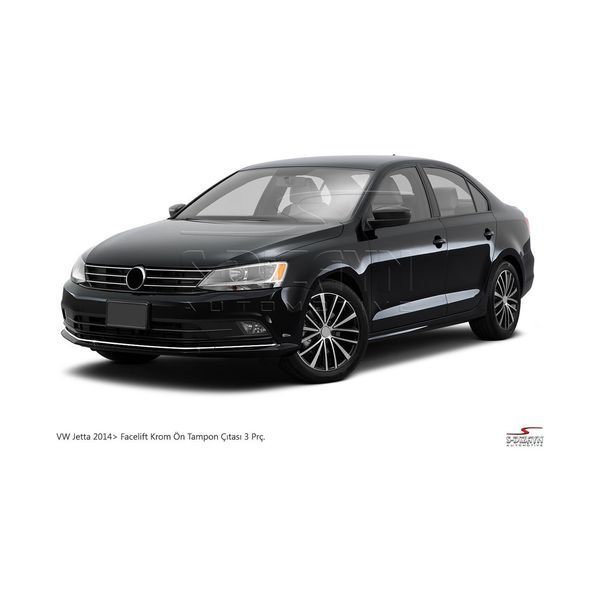 Х/н Volkswagen Jetta 2014- накл. на решітку бампера 3шт. (TAN24) Хром-нерж 00-00014024 фото