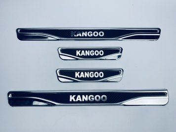 Накладки на пороги Renault Kangoo 4шт (Y-2 хром-карбон) (TAN24) 00-00014091 фото