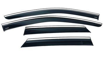 Дефлекторы окон (ветровики) Peugeot 3008 2024+ нерж. з хром полоскою (HAWK) 00-00017061 фото