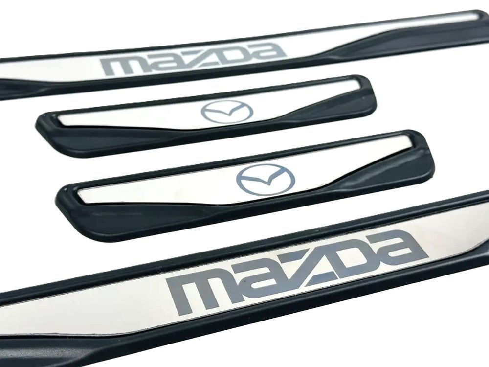 Накладки на пороги Mazda емблема хром-пласт 00-00016005 фото