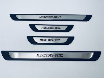 Накладки на пороги Mercedes-Benz 4шт (Y-1 хром-пласт) (TAN24) 00-00011739 фото