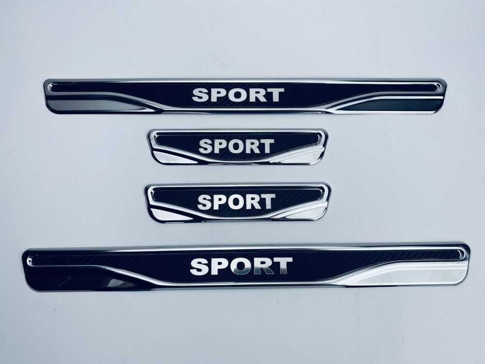 Накладки на пороги Універсальні Sport 4шт (Y-1 хром-карбон) (TAN24) 00-00014099 фото