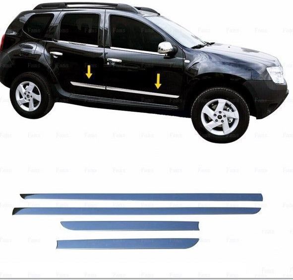 Х/н Dacia Duster 2008-2018 Молдінги дверей (4 шт,) "Хром-нерж" (TAN24) 00-00010522 фото