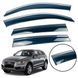 Дефлекторы окон (ветровики) Audi Q5 2008-2017 нерж. з хром полоскою (Defl) 00-00014171 фото