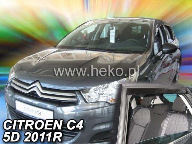 Дефлекторы окон (ветровики) Citroen C4 2010-2017 II (Heko) 5D (+OT) 12251 фото