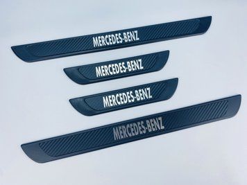 Накладки на пороги Mercedes-Benz 4шт (Y-3 чорний хром-карбон) (TAN24) 00-00014636 фото