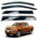 Дефлекторы окон (ветровики) Nissan NAVARA 2015+ нерж. з хром полоскою (HAWK) 00-00015615 фото 1