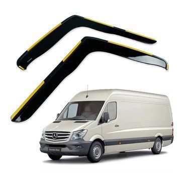 Дефлектори вікон (вітровики) Mercedes Sprinter W906 / VW Crafter 2006-2018 2D (вст 2шт) (HAWK) 00-00015601 фото