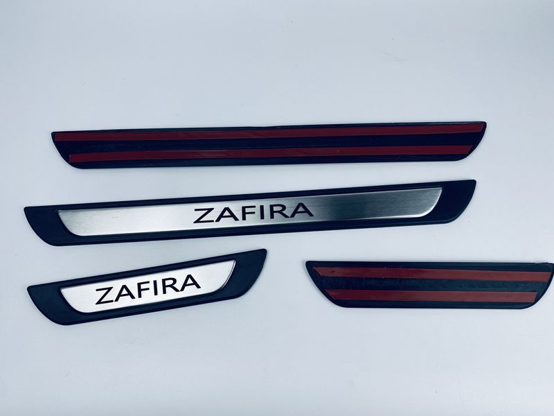 Накладки на пороги Opel Zafira 4шт (Y-1 хром-пласт) (TAN24) 00-00011642 фото