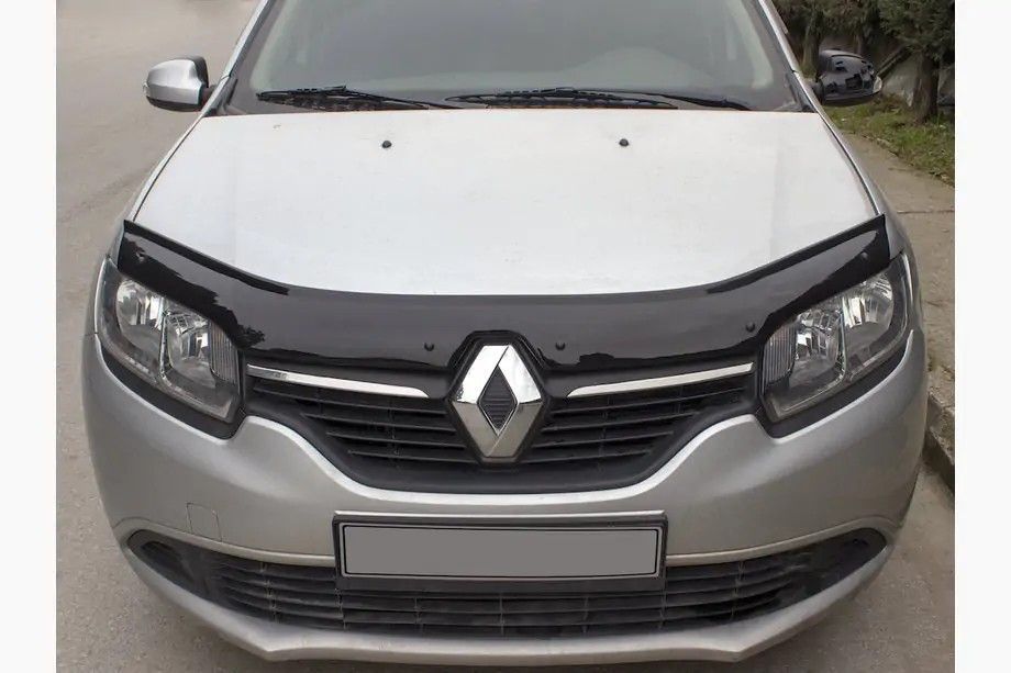 Дефлектор капоту (мухобійка) для Renault Logan / Sandero  2013-2022 CappaFe 00-00016977 фото