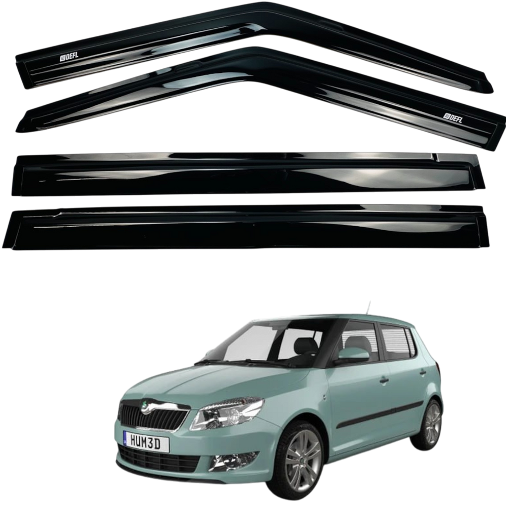 Дефлекторы окон (ветровики) Skoda Fabia II 2007-2014 HB (Defl) Q2 00-00014476 фото