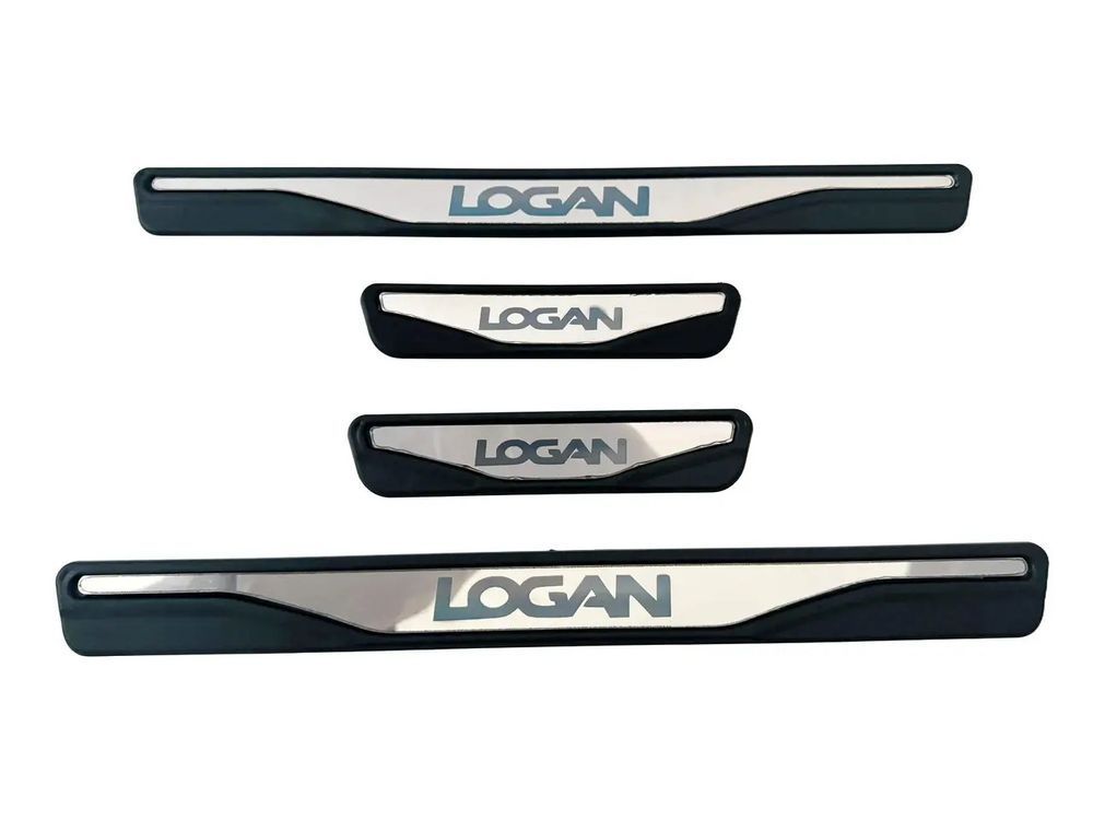 Накладки на пороги (PTR) Logan хром-пласт 00-00016251 фото