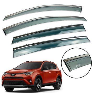 Д/в Toyota Rav-4 2013-2019 нерж. з хром полоскою (Defl) 00-00014180 фото