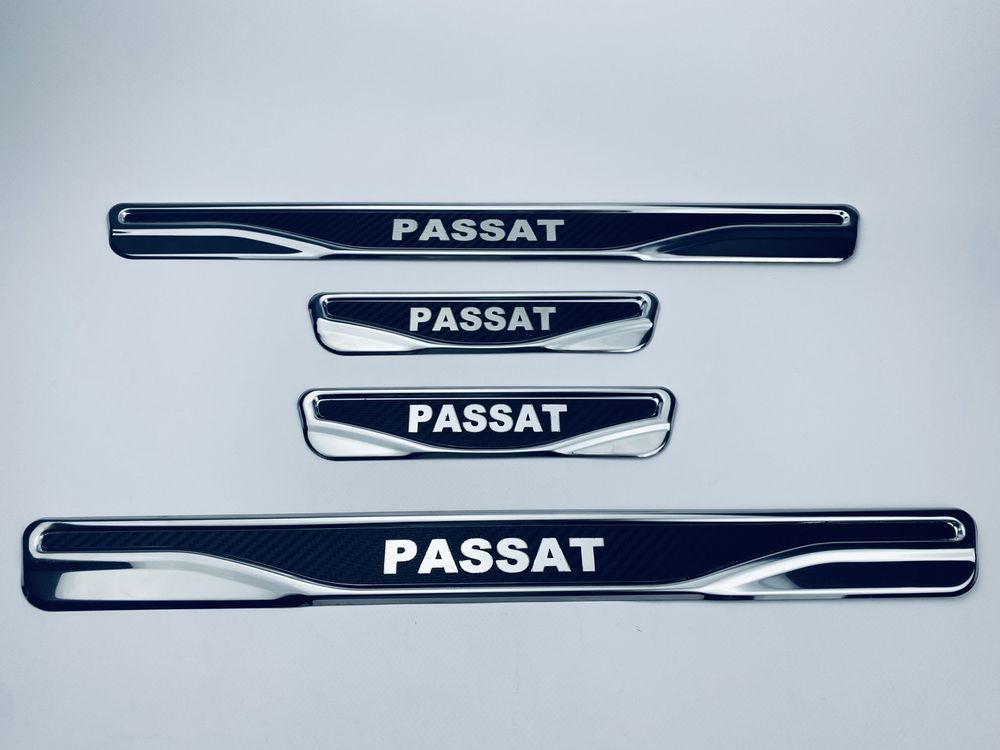 Накладки на пороги Volkswagen Passat 4шт (Y-2 хром-карбон) (TAN24) 00-00011754 фото