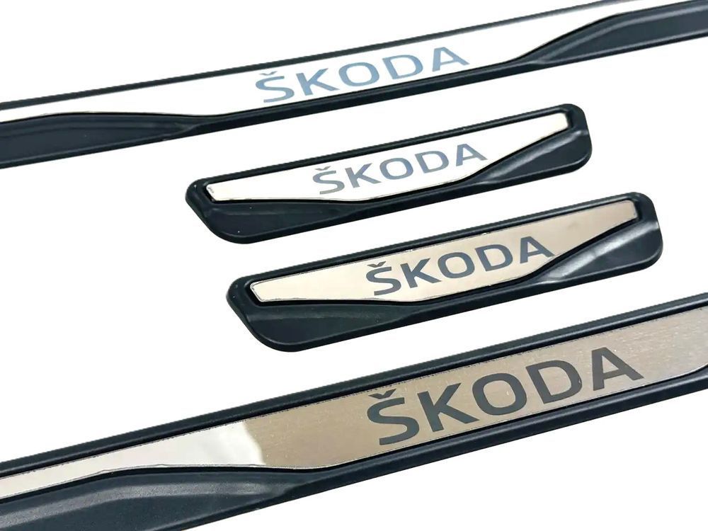 Накладки на пороги Skoda хром-пласт 00-00016001 фото